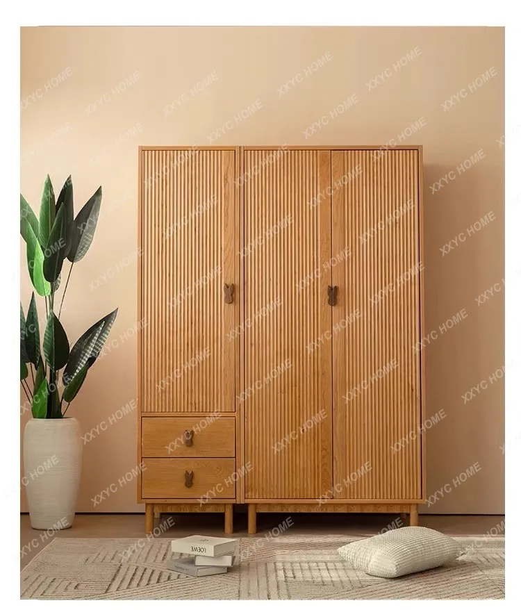 L simple children's wardrobe solid wood bedroom storage locker small apartment