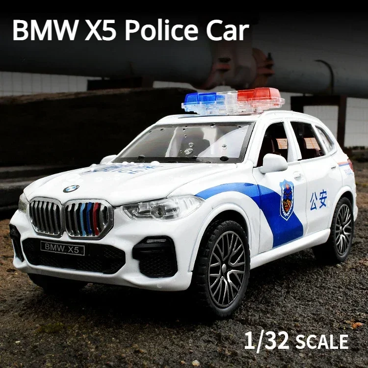 

1:32 BMW X5 Police Car High Simulation Diecast Sound and Light Car Metal Alloy Model Car Children's toys Collection Gifts A630