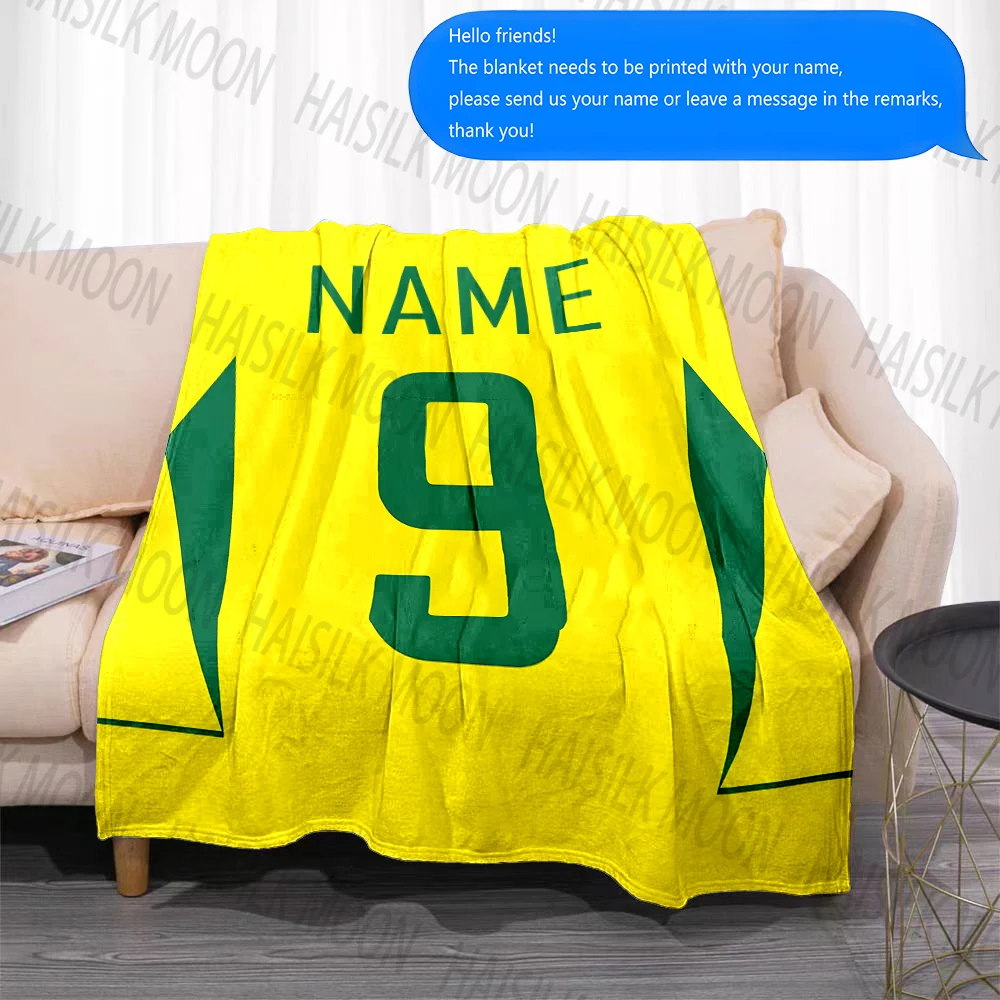 Custom Name Blanket Football Jersey Print, for Sofa, Bed, Travel, Camping, Living Room, Office, Chair and Bed Soft Warm for Gift