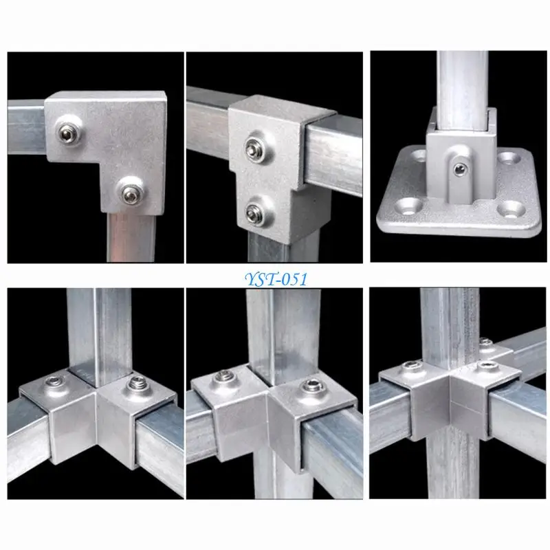 

E15A 25X25mm Square Tube Aluminum Alloy 3 Way Elbow Pipe Fitting Easy to Install