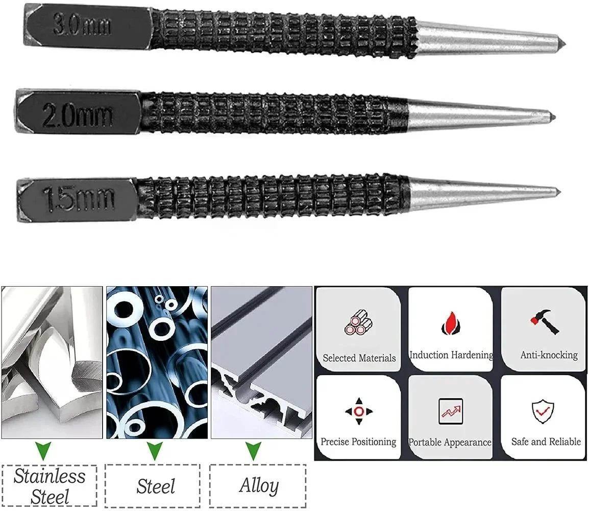 Alloy Steel Center Punch Metal Wood Marking Drilling Tool brocas para metal broca madeira core for metal