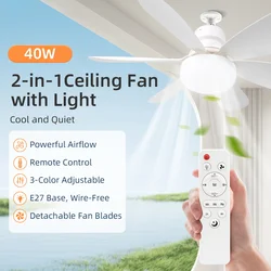 Modern Ceiling LED Fans Light Remote Control 3-Speed Adjustable Roof Illumination LivingRoom Bedroom Home Ceiling Fan with light