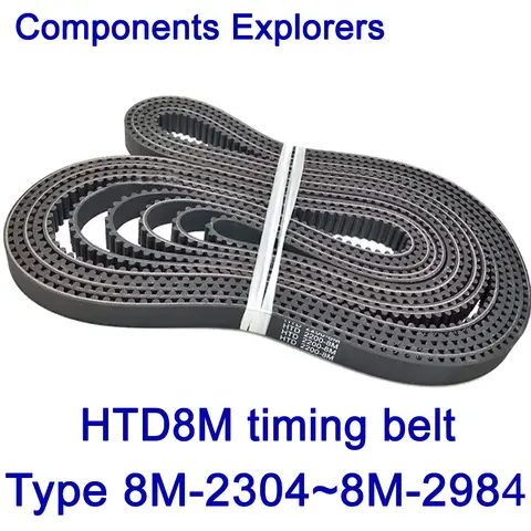 HTD8M 폐쇄 루프 고무 벨트 동기 벨트 폭 10/15/20/25mm HTD 8M-2304/2320/2392/2400/2440/2448/2504/2600/2800/2984