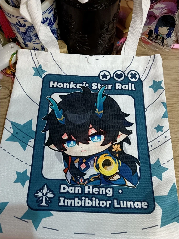 Honkai:Star Rail Sparkle Expression Avatar Canvas Bag 37x33cm Large Capacity Kawaii Cosplay Women Shoulder Bags Vintage Handbag