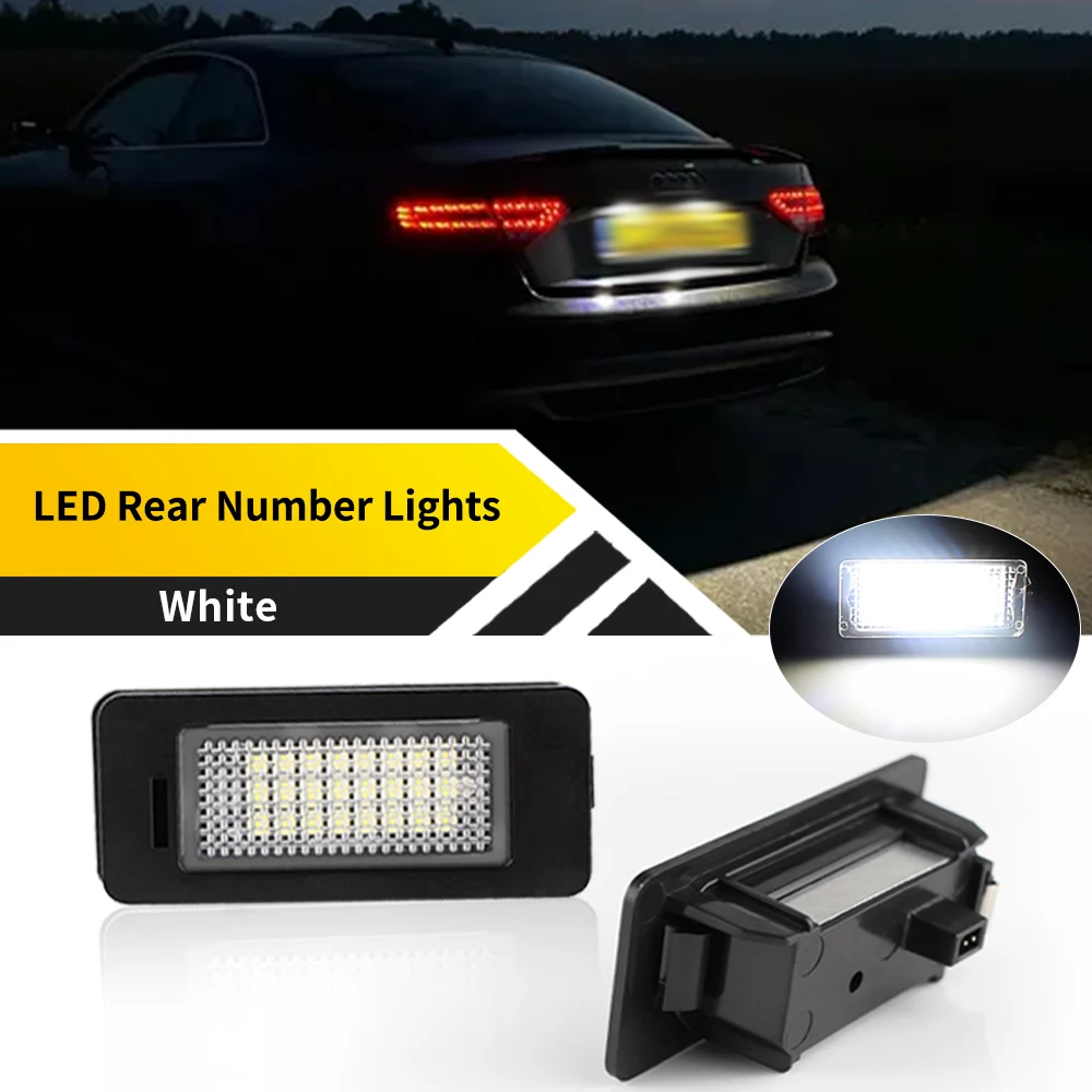 

2PCS For Volkswagen Jetta 2010-2014 Passat B6 Variant 5D (For Clip In Version Only) 2006-2010 LED Car License Number Plate Light