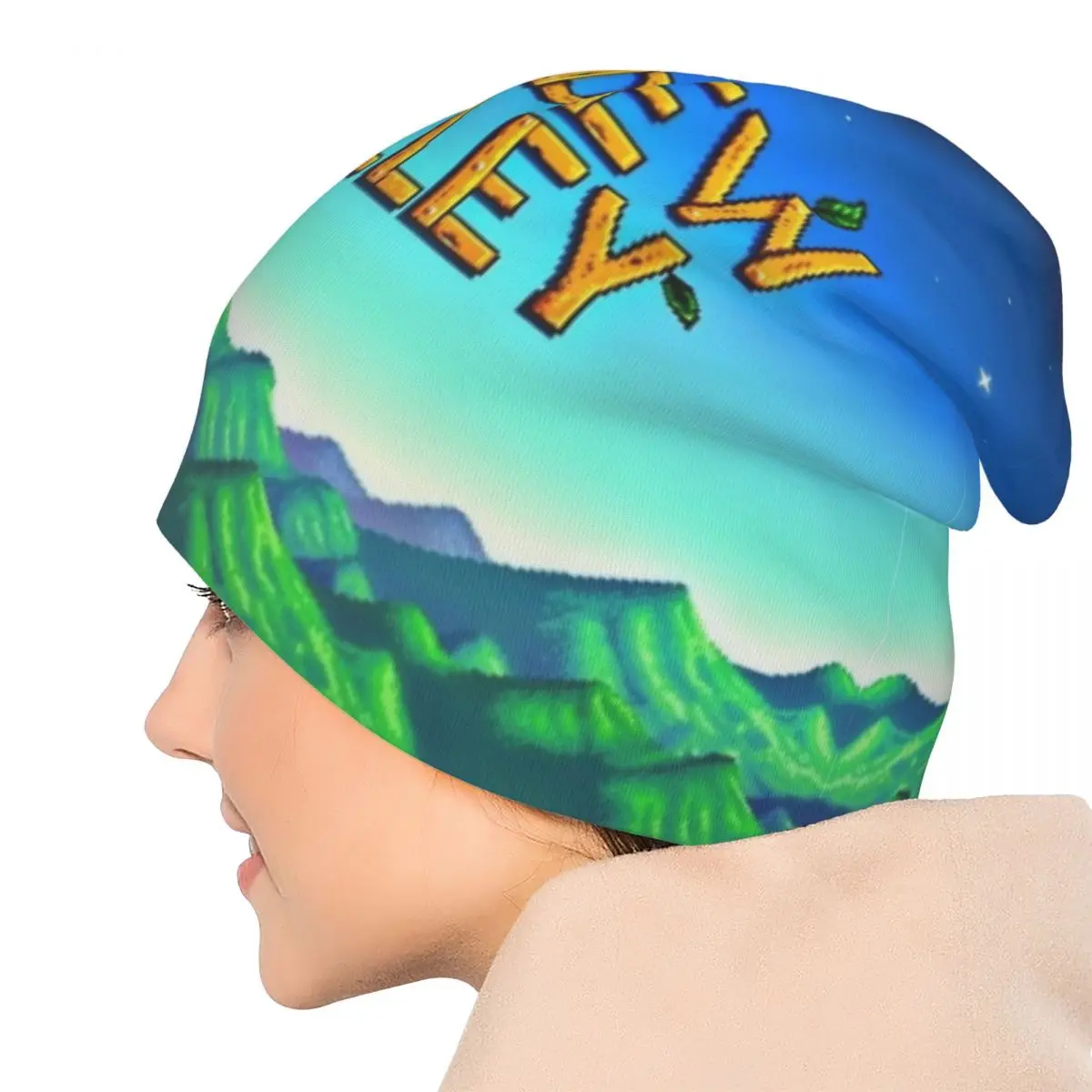 Stardew Valley شعار قبعات الزراعة آر بي جي لعبة الهيب هوب الخريف الشتاء في الهواء الطلق Skullies قبعة صغيرة الربيع الحرارية مطاطا بونيه قبعة #5