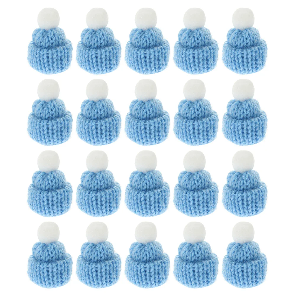 

20 Pcs Christmas Hat Accessories Snowman Hats Tiny Small Miniature Yarn Knitting Winter Party Decoration Dolls