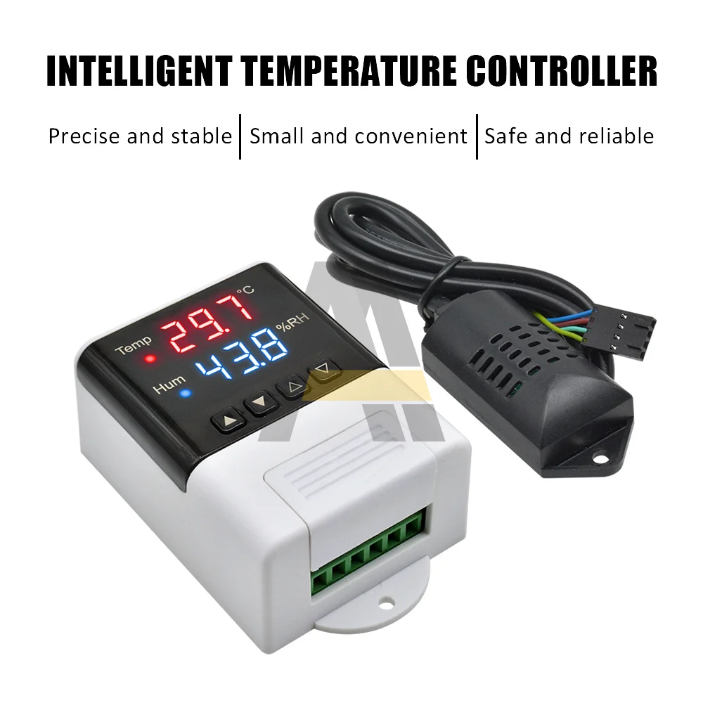 DTC3200 Intelligent Temperature Humidity Controller SHT20 Sensor AC 110V-220V Dual Microcomputer Thermostat with Relay Output