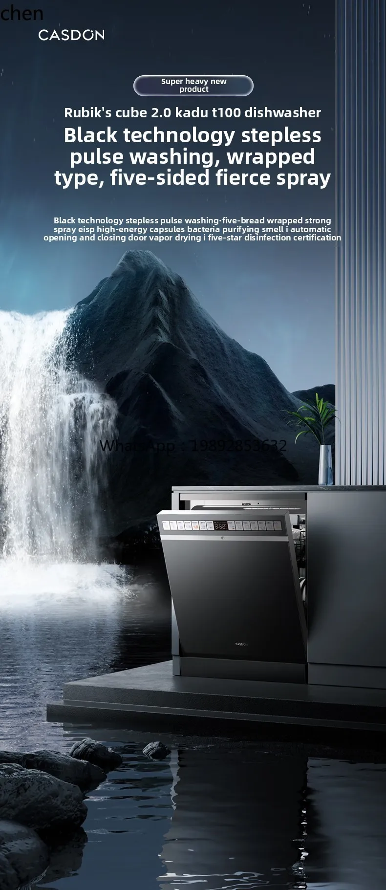 XW  embedded steam cleaner household 16 sets + 3 automatic drying