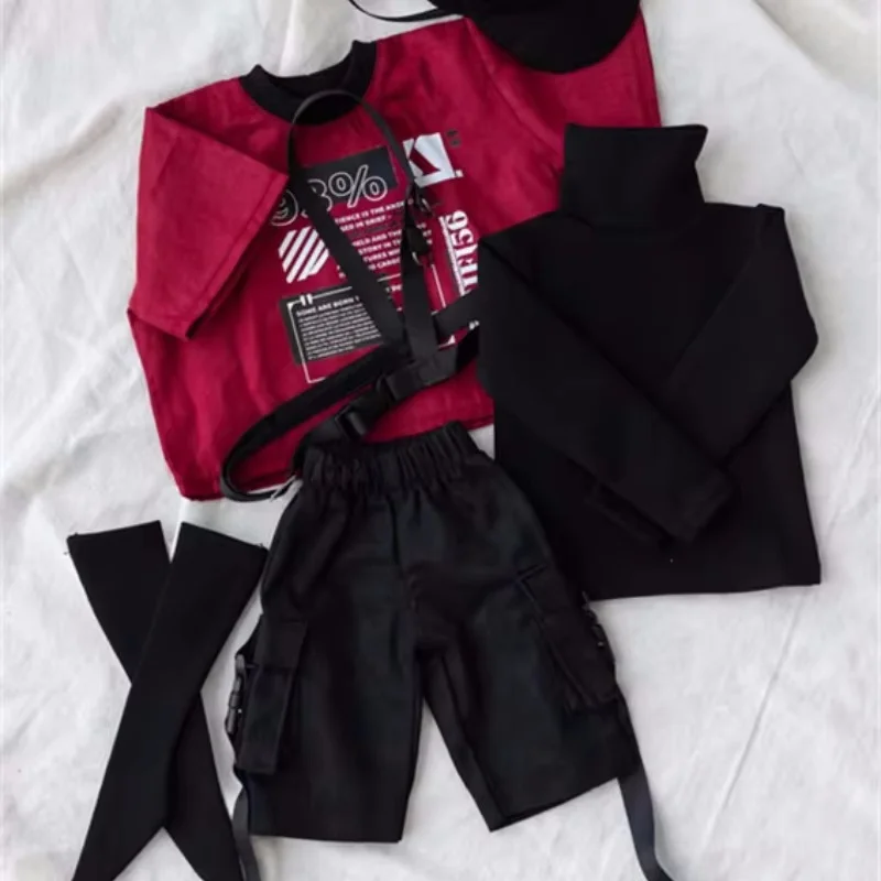 BJD Doll Clothes Red Blue Green Hip-hop Dance Set Daily Boys Girls Sweet Cool 1/4 1/6 1/3 ID75 Sports Shorts Doll Accessories