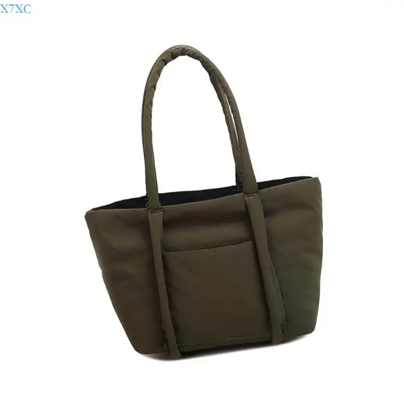 

X7XC Women Bag Puffer Handbag Large Capacity Shopping Bag Autumn Winter Shoulder Bag Fashion Armpit Bag for Everyday
