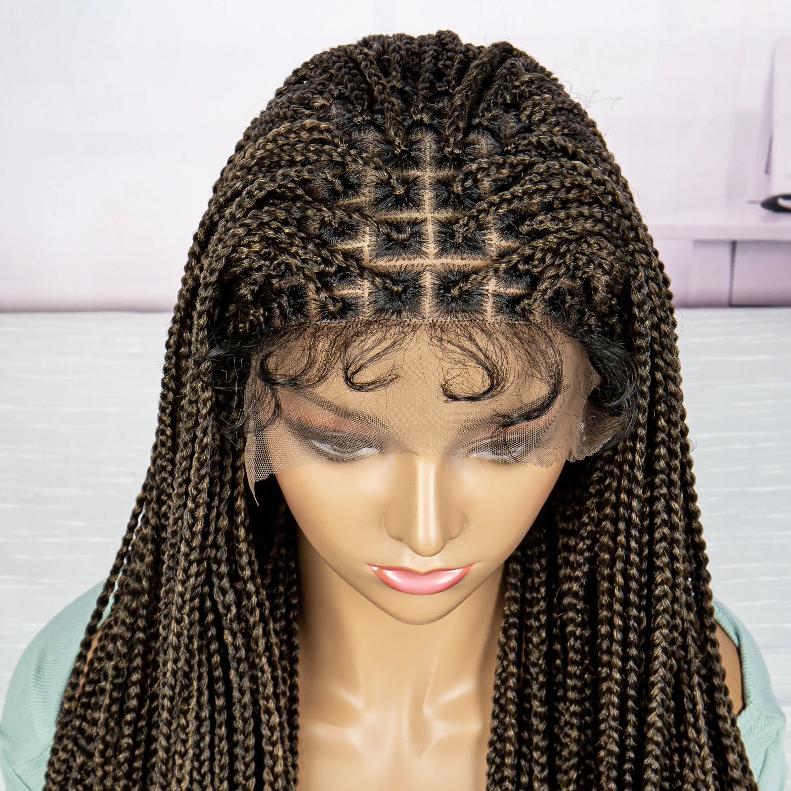 Synthetic Box Braided Wigs with Baby Hair for Black Women Lace Front Braids Wigs Lace Wigs Long Braiding Hair Wigs