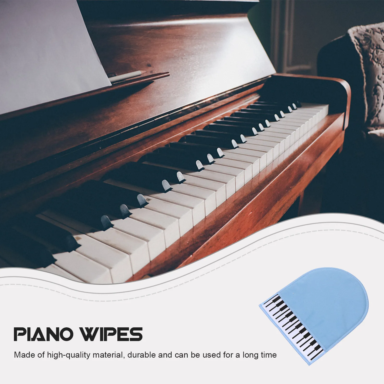 Piano Cleaning Cloth Sky Blue – High-Quality Microfiber Wipe for Instruments, Polishing & Dust Removal