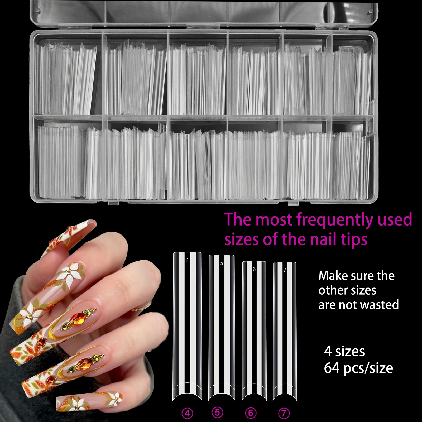 256PCS Extra Long N…