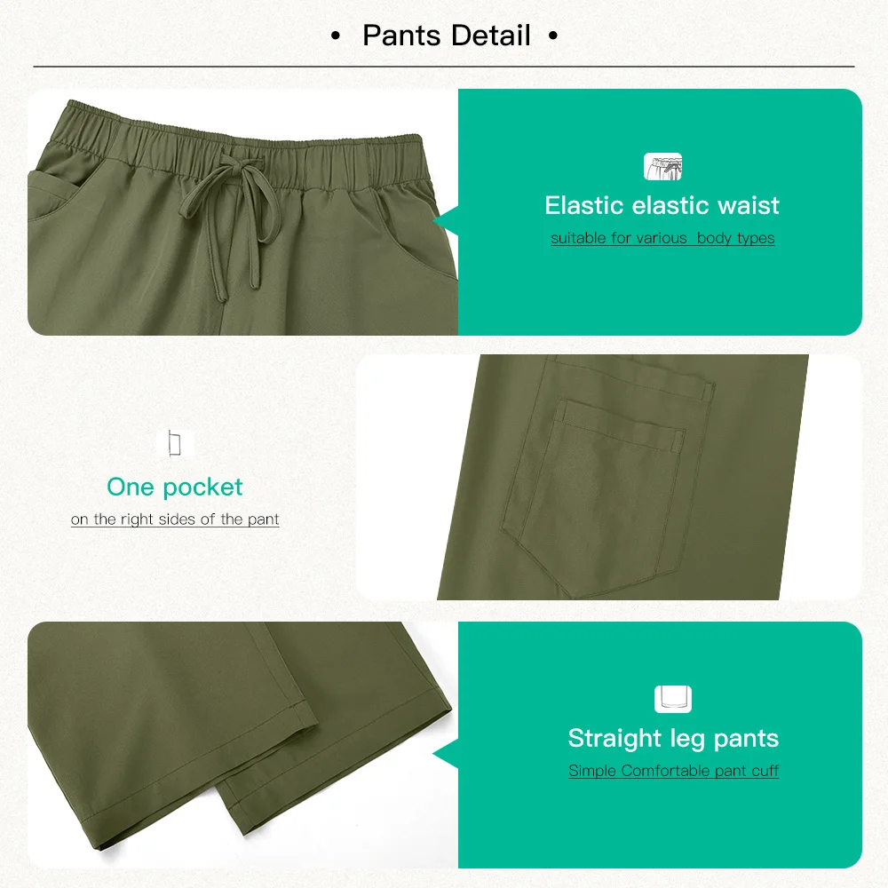 Thin and Light Fabric Scrub Uniform Nurse Medical Work Clothes Women Short Sleeve Nursing Set Elastic Medical Uniform for Summer