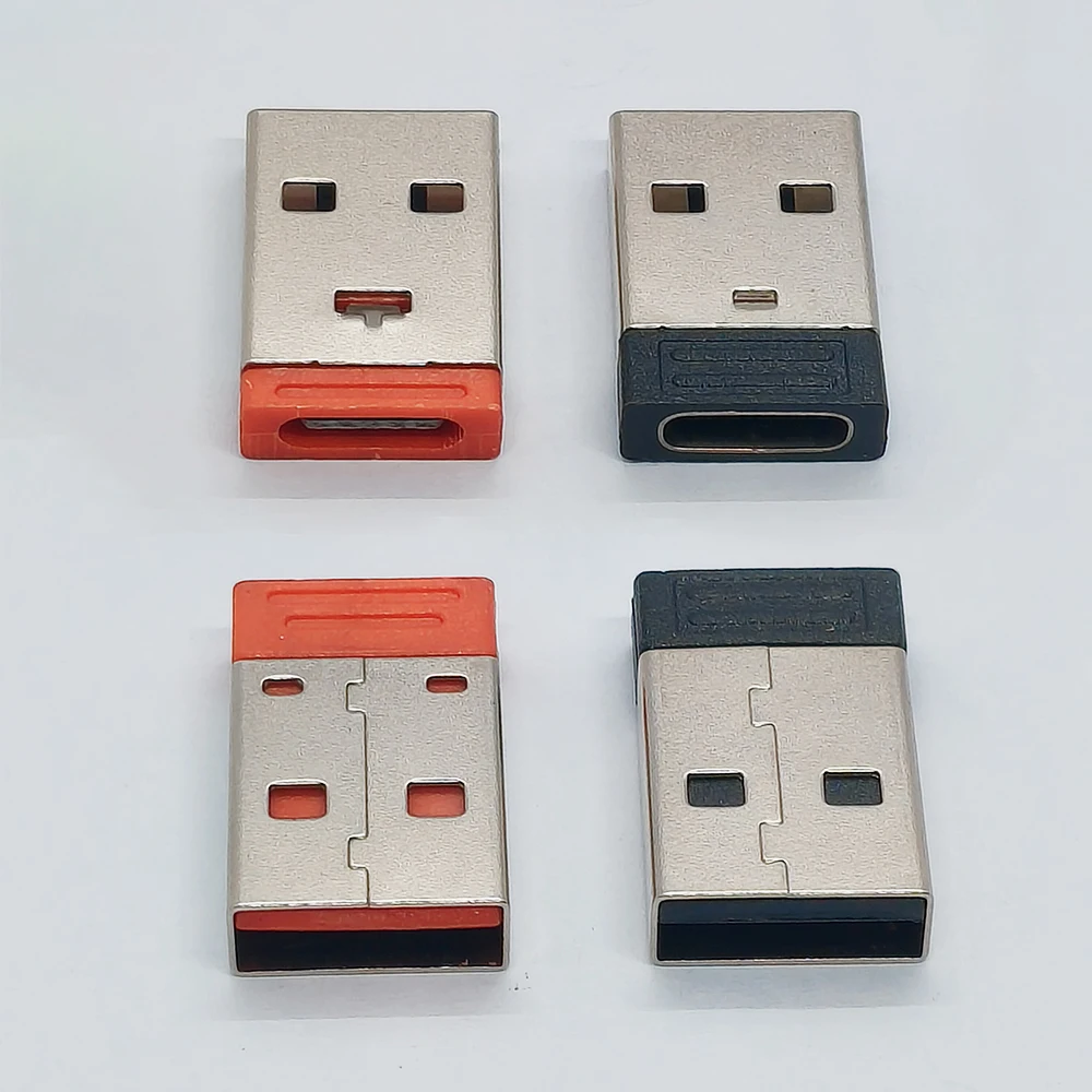 10 Stück TYPE-C Buchse auf USB 2.0 Stecker Adapter PD-Ladebuchse Orange-Schwarzer Kunststoffkern Gesamtlänge 20mm Type-C Konverter – Detail 6