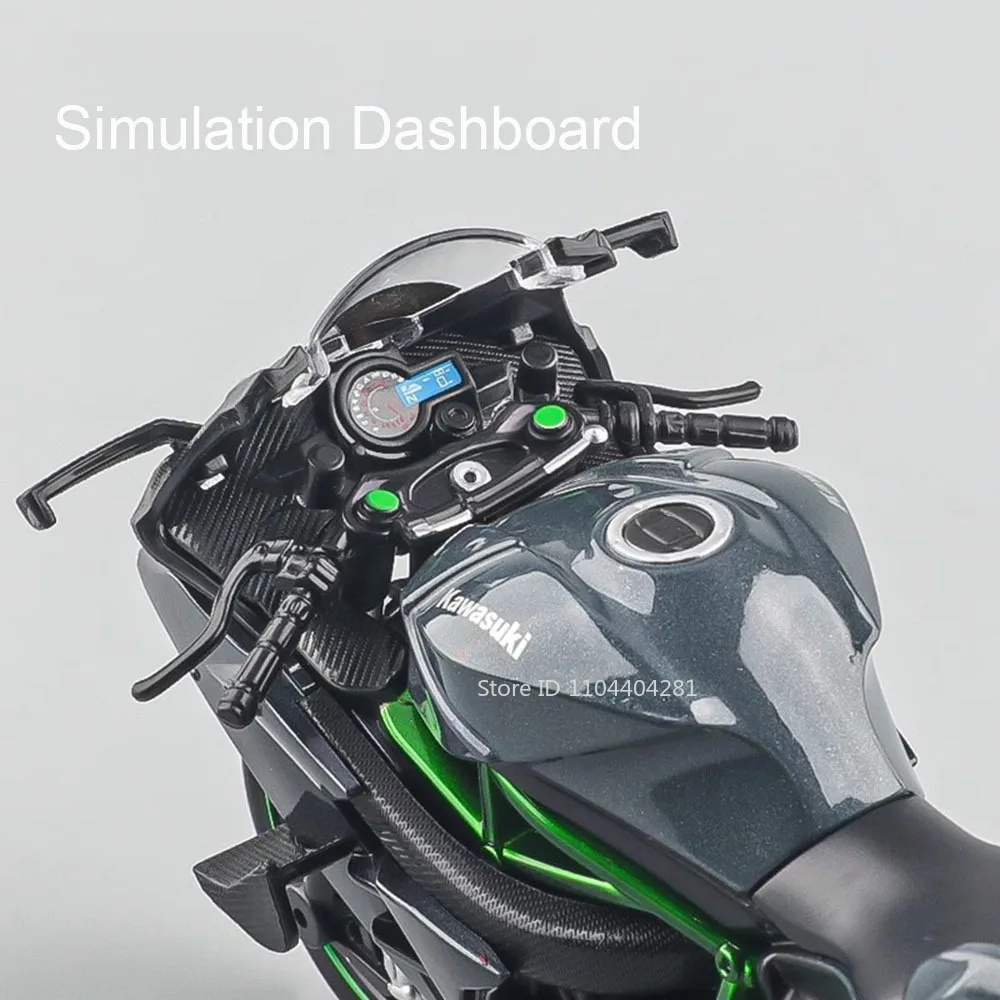 1:12 Kawasaki 400H2R S1000RR Modell Motorrad Spielzeug Legierung Diecast Auto Vorderrad Lenkung mit Licht Motorrad Spielzeug für Kind Geschenk – Detail 8