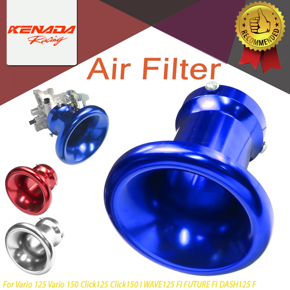 

Motorcycle Air Filter Cup CNC Alloy Big Throttle Body for Vario 125 150 Click CRF110F Wave125i