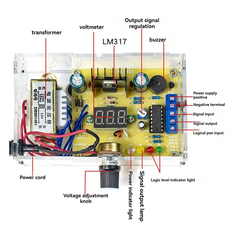 Fuente de alimentación regulada por voltaje ajustable LM317, Kit DIY, fuente de alimentación estabilizada de 220V CA, enchufe europeo de laboratorio