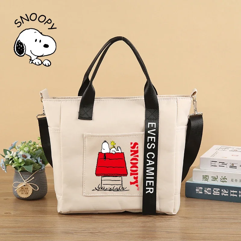 Bolso de hombro Snoopy, bolsos impermeables a la moda, correas ajustables, bolso de mano con estampado de Anime bonito de alta capacidad para mujer, bolso de dibujos animados de alta calidad