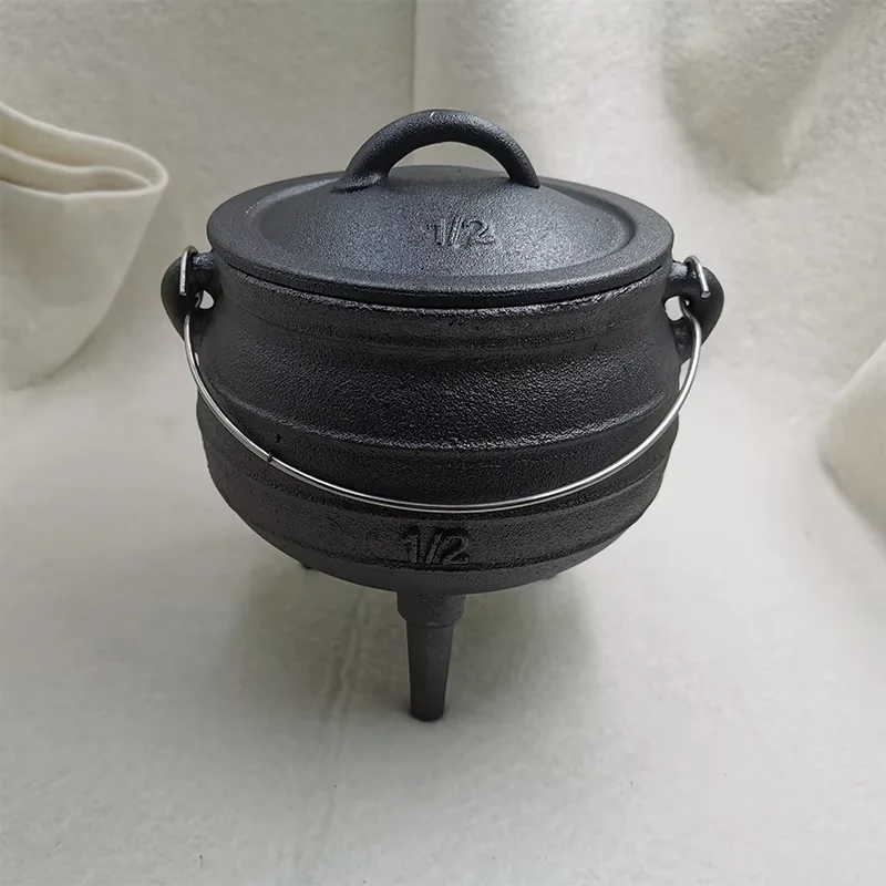 

Чугунная посуда емкостью 1,2 л, горшок с 3 ножками из Южной Африки # 1/2