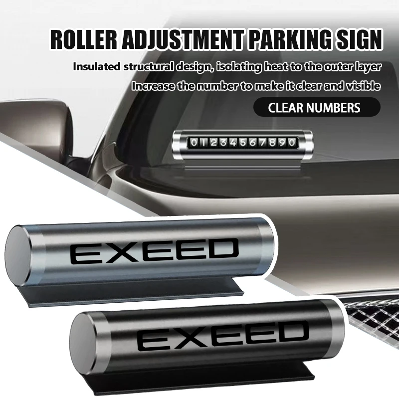 Plaque de stationnement temporaire universelle pour voiture avec numéro de téléphone pour Chery Exeed EX LX VX TXL RX 2021 2025 Sterra ET PHEV ‌   ET-I ‌   ES TX