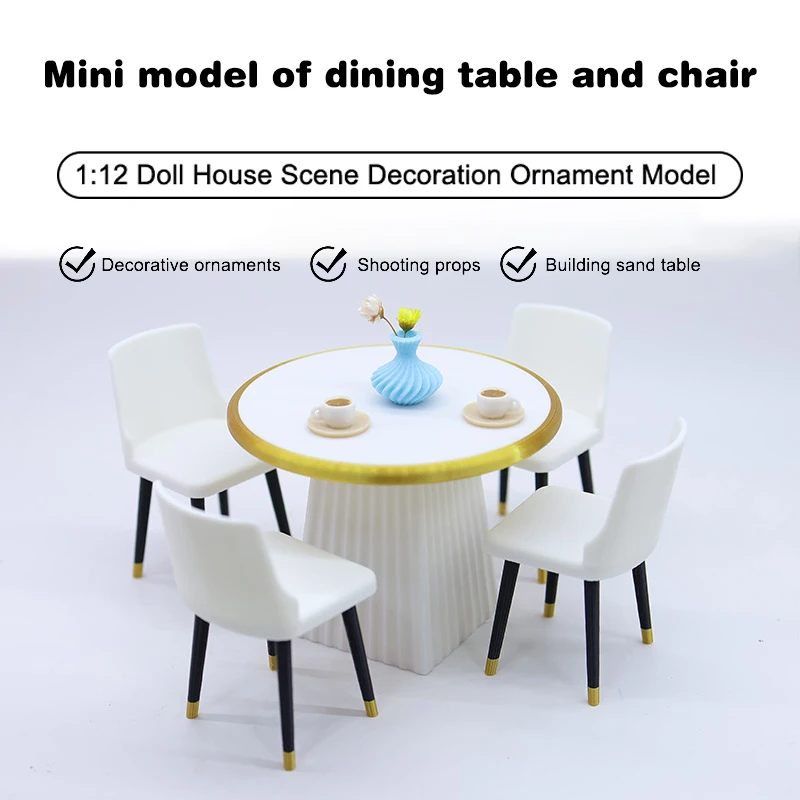 

1/12 кукольный домик, имитация обеденного стола, стулья, модель кукольного домика, мини-жилая мебель, игрушка, аксессуары для кукольного дома, игрушка для ролевых игр