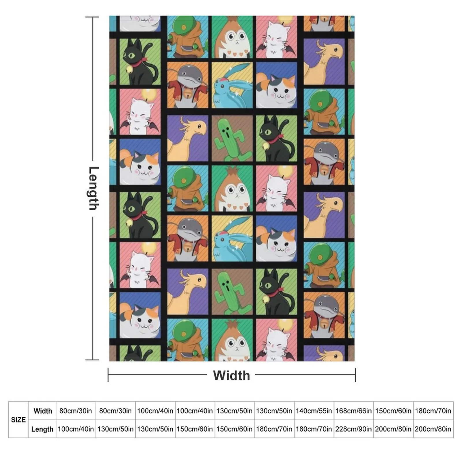 FFXIV POP ART Throw Blanket couch cozy soft plush fuzzy picnic outdoor blanket