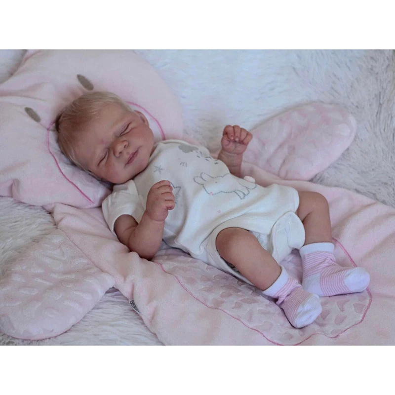 

48CM Lifelike Reborn Baby Doll Pascale Sleeping Newborn Doll Handmade Painted Hair 3D Skin Tone Visible Veins Gift for Girls