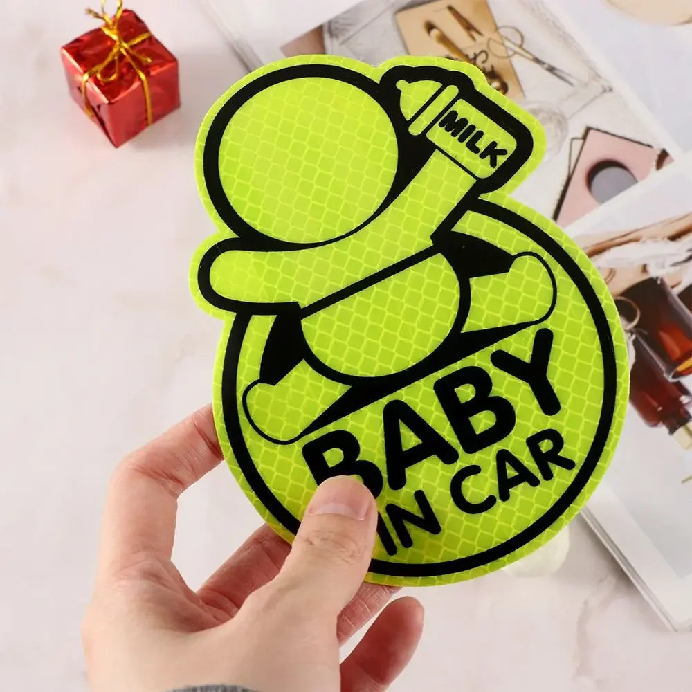 Car Baby Kids On Board Highly Reflective Stickers For Car Night Safety Driving Personalized Children Warning Sign Decals