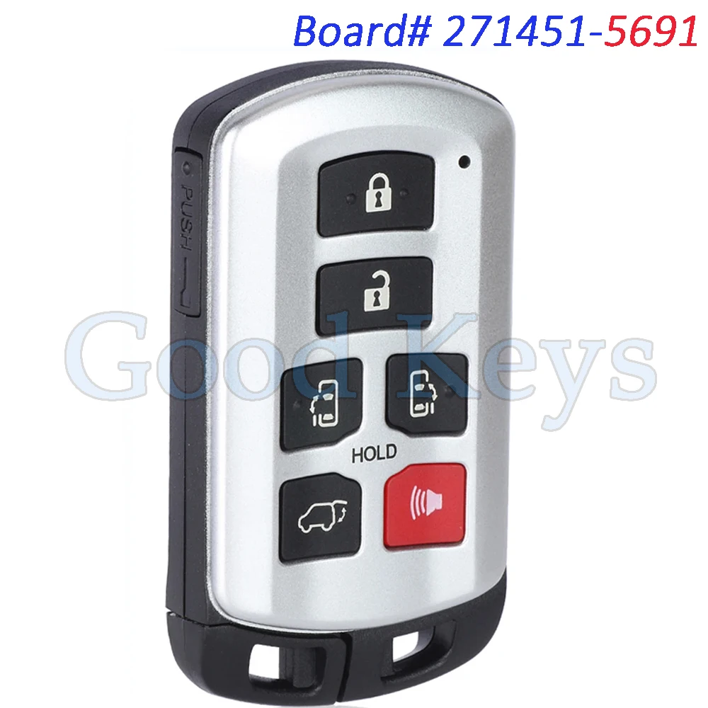 

KEYECU 271451-5691 Smart Keyless Remote Key Fob for Toyota Sienna 2011 2012 2013 2014 2015 2016 2017 2018 2019 2020 HYQ14ADR