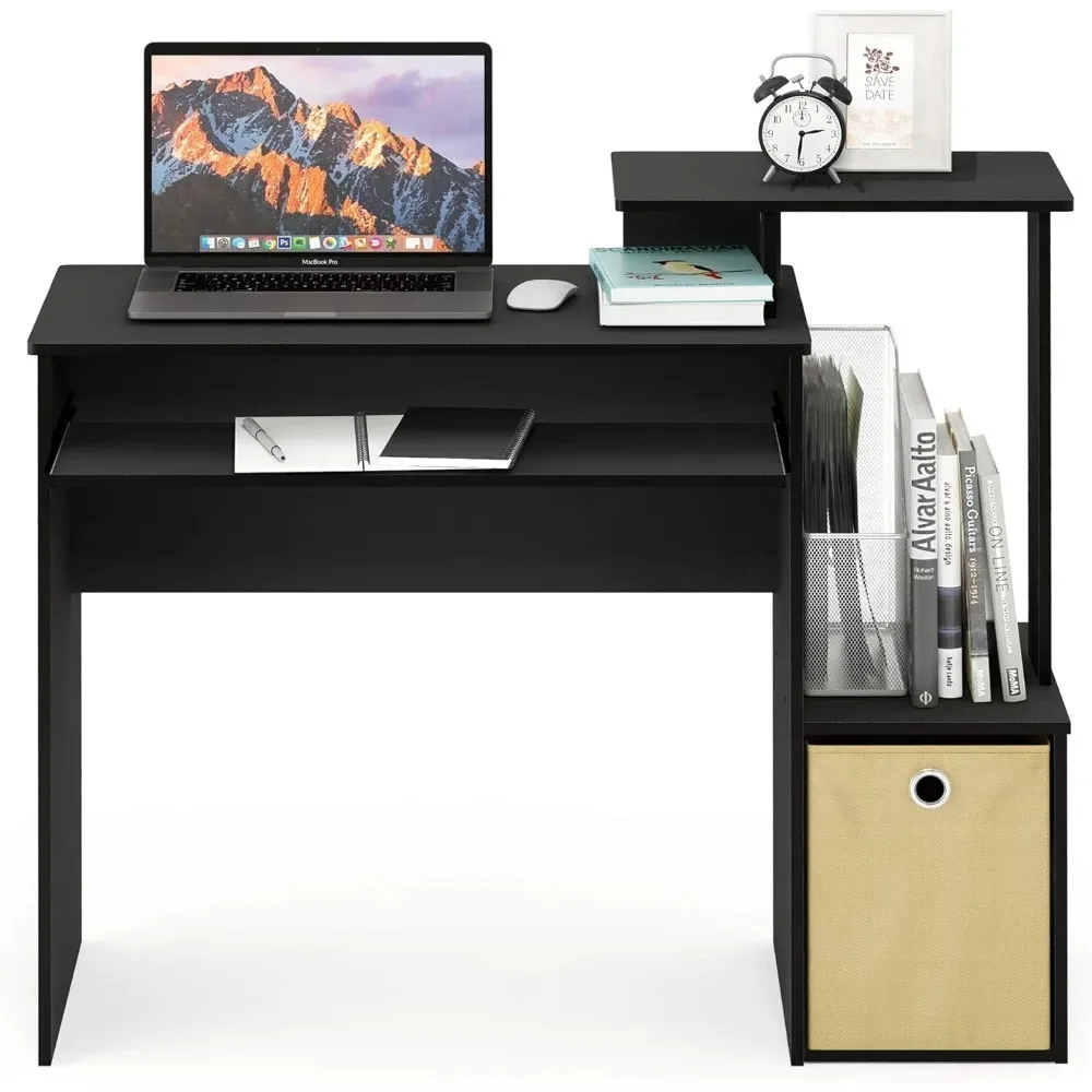 Multipurpose Home Office Computer Writing Desk, Black/Brown computer desk