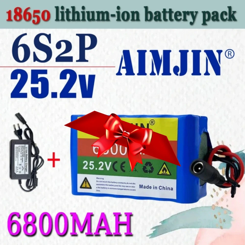 

6S2P 25.2V 6800mAh 18650 Lithium Battery for Electric Bicycle +Charger
