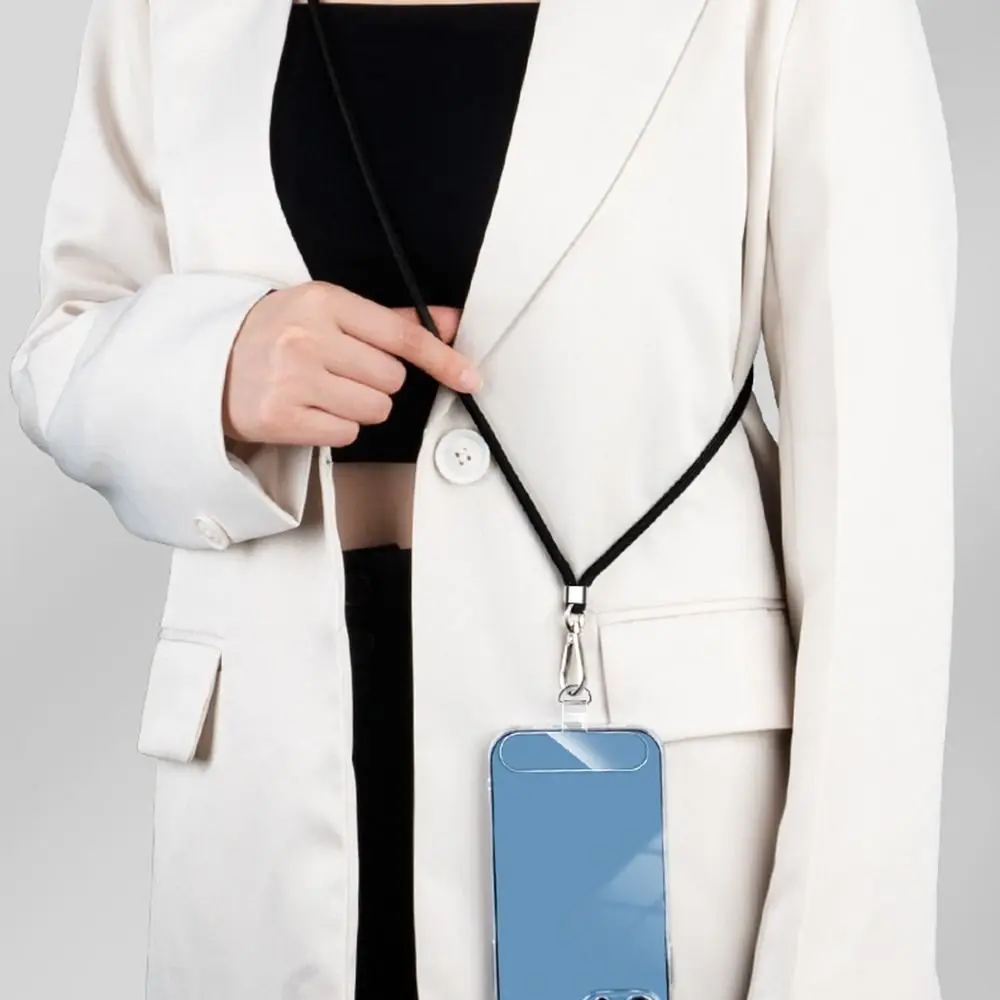 6pcs Universal Transparent Phone Lanyard Card Replacement Gasket TPU Phone Case Card Anti-lost Detachable Fixed Card Men Women