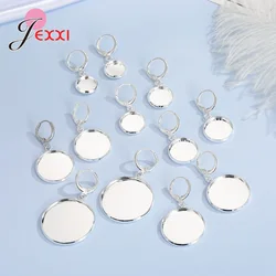 10pairs/Lot 10/12/14/18/20/25mm Cabochon Earring Setting Blank Earring Base Cameo Bezels Tray For Jewelry Making Supplies