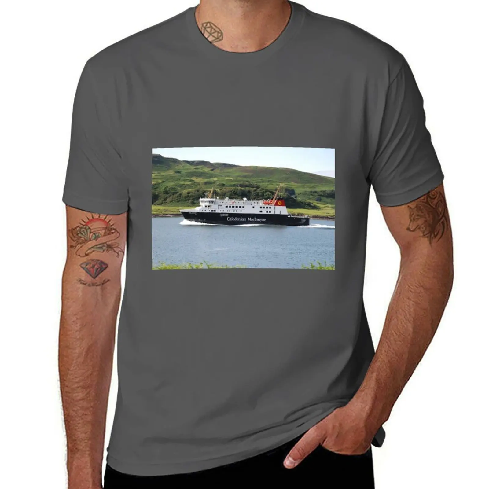 

MV Finlaggan heading down the Sound of Kerrera for Colonsay and Islay T-Shirt cheap stuff heavyweights mens t shirts pack