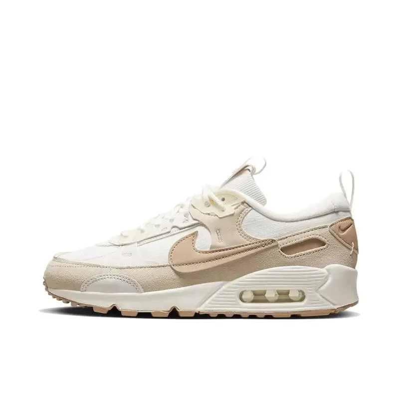 Nike Air Max 90 Futura Low Cut Lifestyle Casual Shoes Comfortable, Durable, Simple, Versatile Women's Edition, Off White