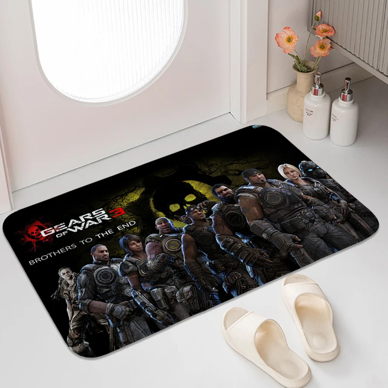 

Door Entrance Carpet Z-Gears of Wars Kitchen Floor Mat Front Door Veranda Floor Doormat Useful Things Home Decorations Funny Rug