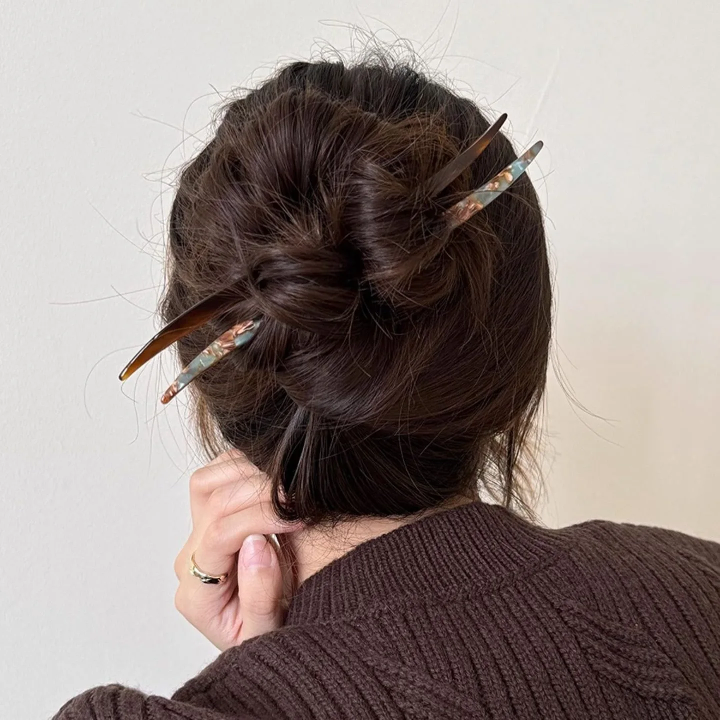 Jepit Rambut Asetat Elegan Jepit Rambut Stik Jepit Rambut Wanita Anak Perempuan Pin Garpu Rambut Aksesori Rambut DIY Gaya Cina Antik