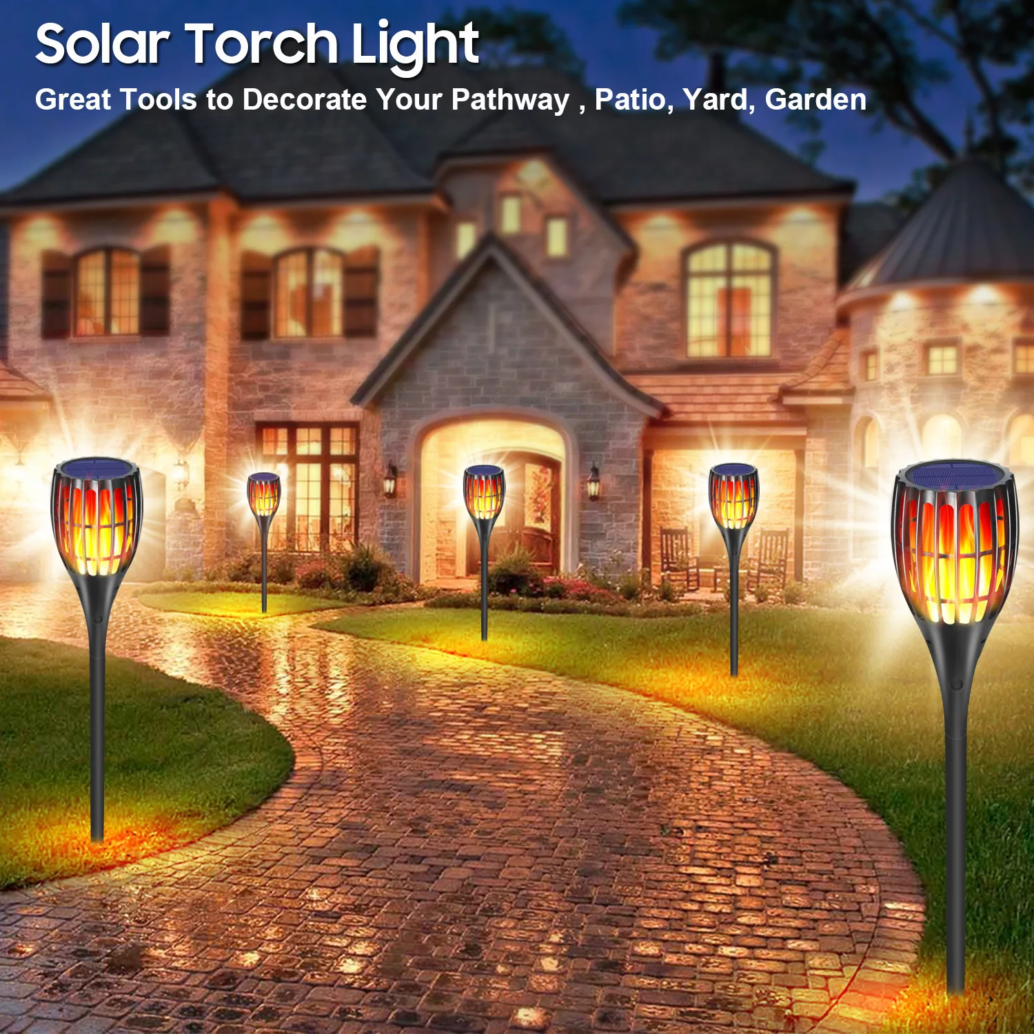 

Solar Powered Outdoor LED Creative Personalized Torch Light Torch Decoration Home Lighting Garden Lawn Integrated Spotlight