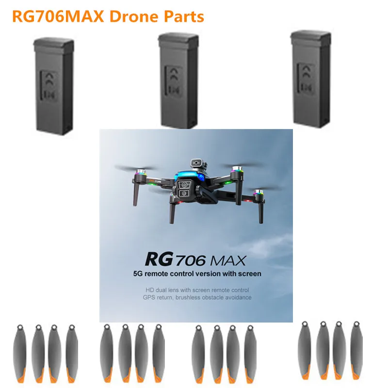 RG706MAX GPS Brushless RC Drone Spare Parts Accessories 7.4V 3000Mah Battery/Blade/Arm/USB/Controller for RG706 MAX Quadcopter