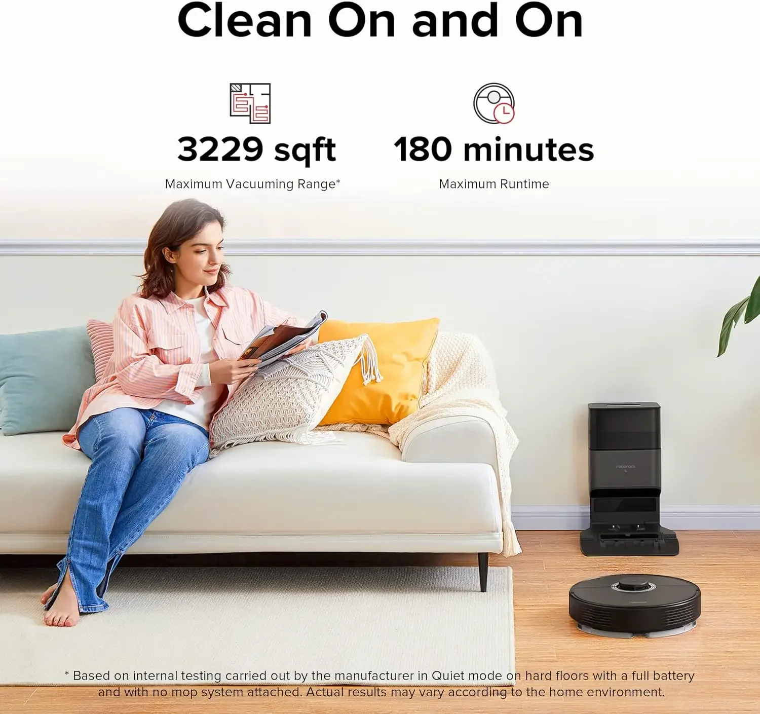Robot Vacuum and Mop with Auto-Empty Dock Pure, Hands-Free Cleaning for up to 7 Weeks, APP-Controlled Mopping, 4200Pa Suction, N