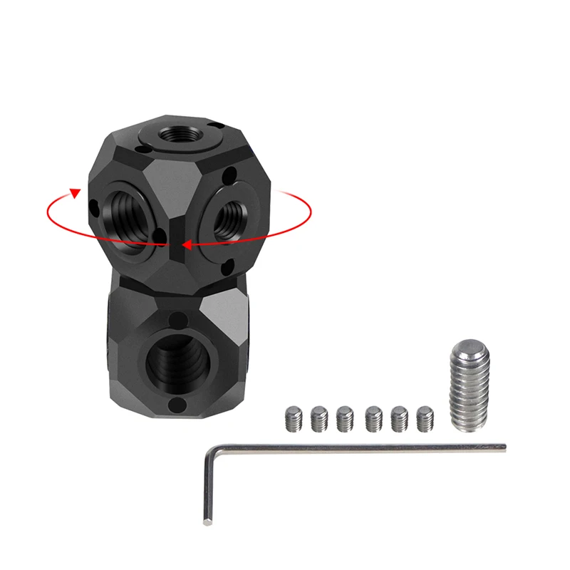 Universal Magic Cubic 1/4 3/8 Schraube Loch Adapter Dual Cube Halterung für DSLR Käfig Rig Flash Monitor Stativ Mikrofon Ständer – Detail 18