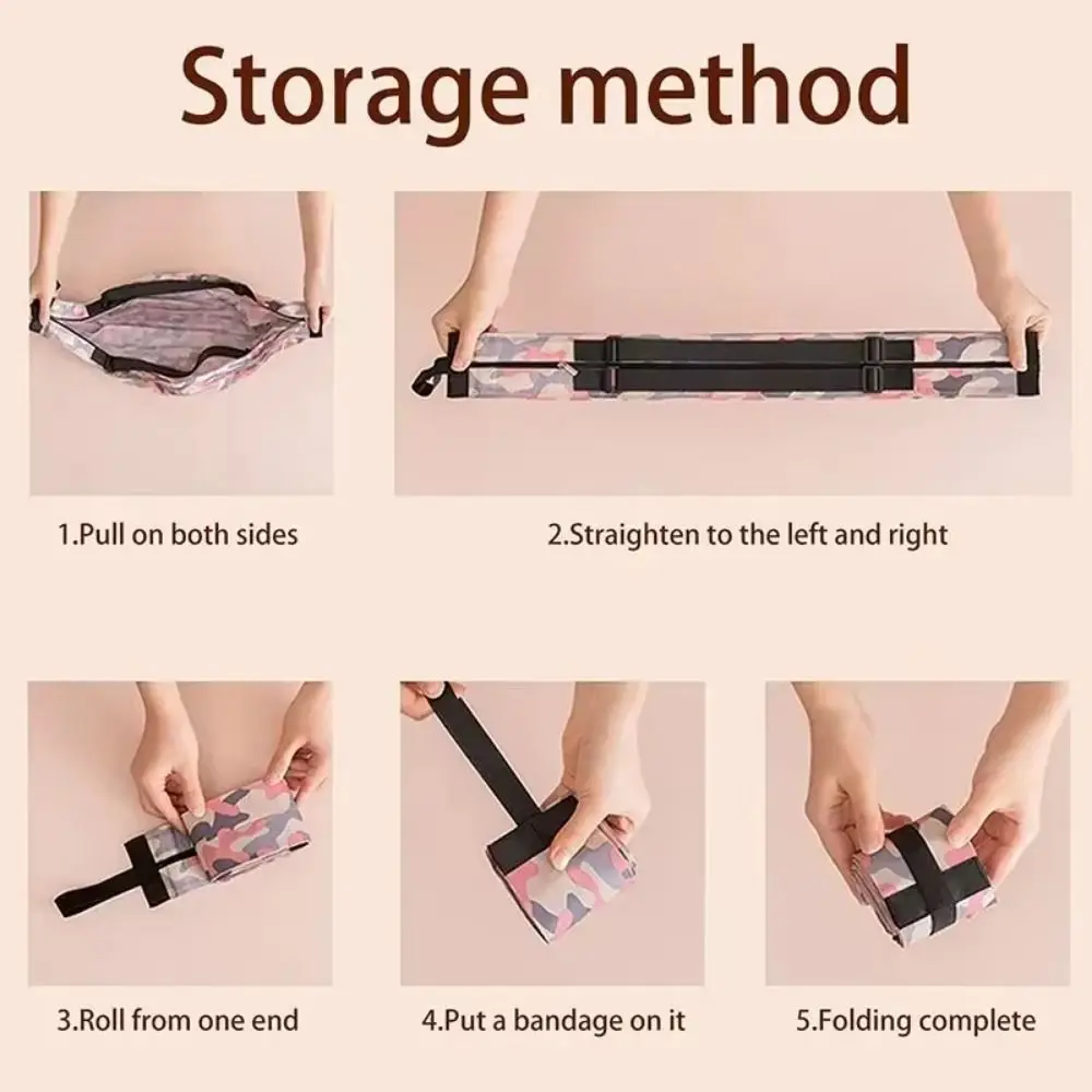 Fashion Creative Folding Shopping Bag Portable Waterproof Travel Shoulder Handbag Lightweight Large Capacity Beach Bag Grocery
