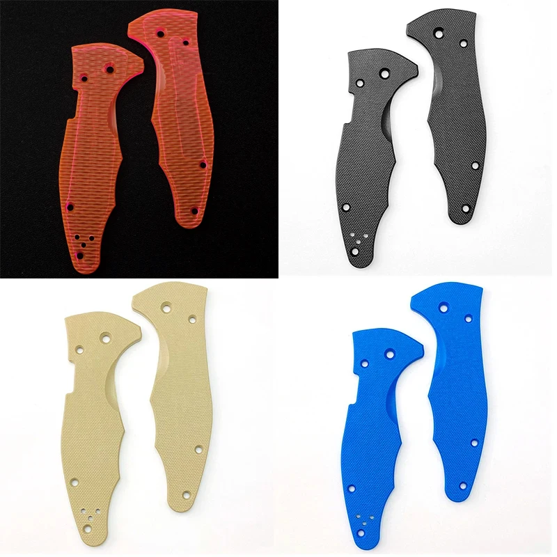 1Pair 4 Colors Custom Knife Handle G10 Scales for Spyderco Yojimbo 2 C85 Folding Knives Grip Patches DIY Make Accessories Parts