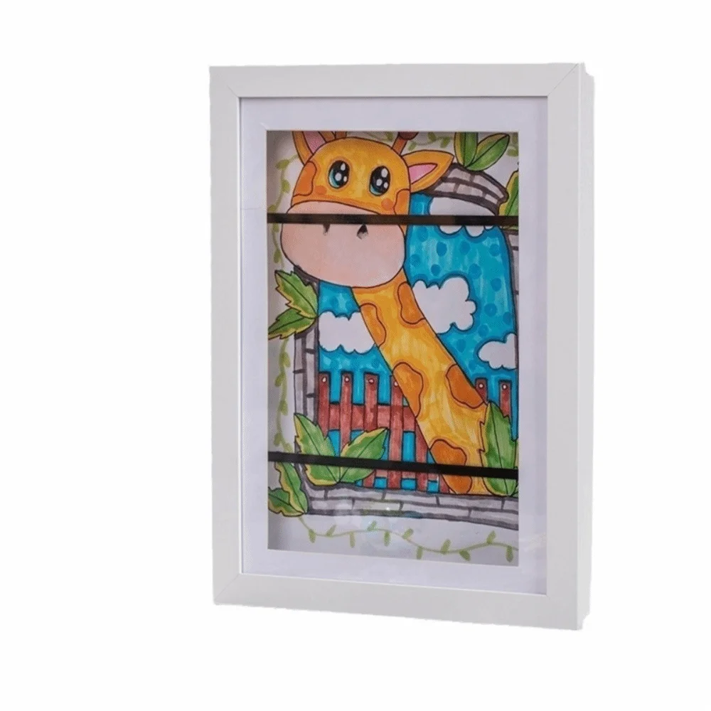 Multi-functional Wooden Picture Frame Wall Mount Magnetic Closure Flip Photo Frame Changeable Rectangle Flip Art Frame