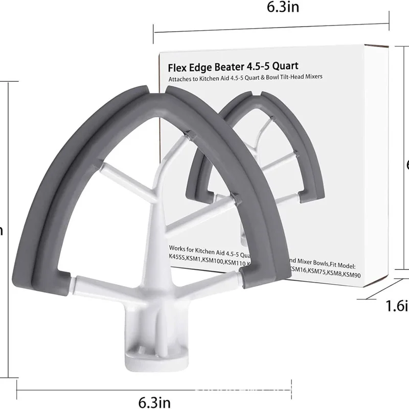 مضرب جانبي مرن لخلاط كيتشن ايد برأس إمالة 4.5-5 لتر، مرفق مجداف خلاط المطبخ مع مكشطة وعاء جانبي من السيليكون