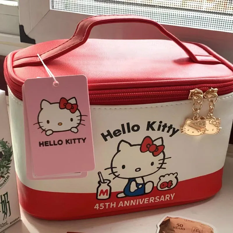 New Sanrio Hellokitty Waterproof Makeup Bag Portable Large Capacity Kawaii Sweet Durable Travel Storage Bag For Girls Gifts