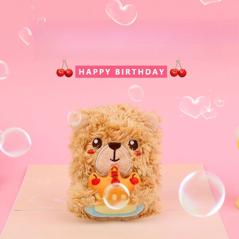 

New Mother's Day Plush Bear 3D Three-dimensional Greeting Card Birthday Greeting Card Amazon Cross-border Creative Gifts