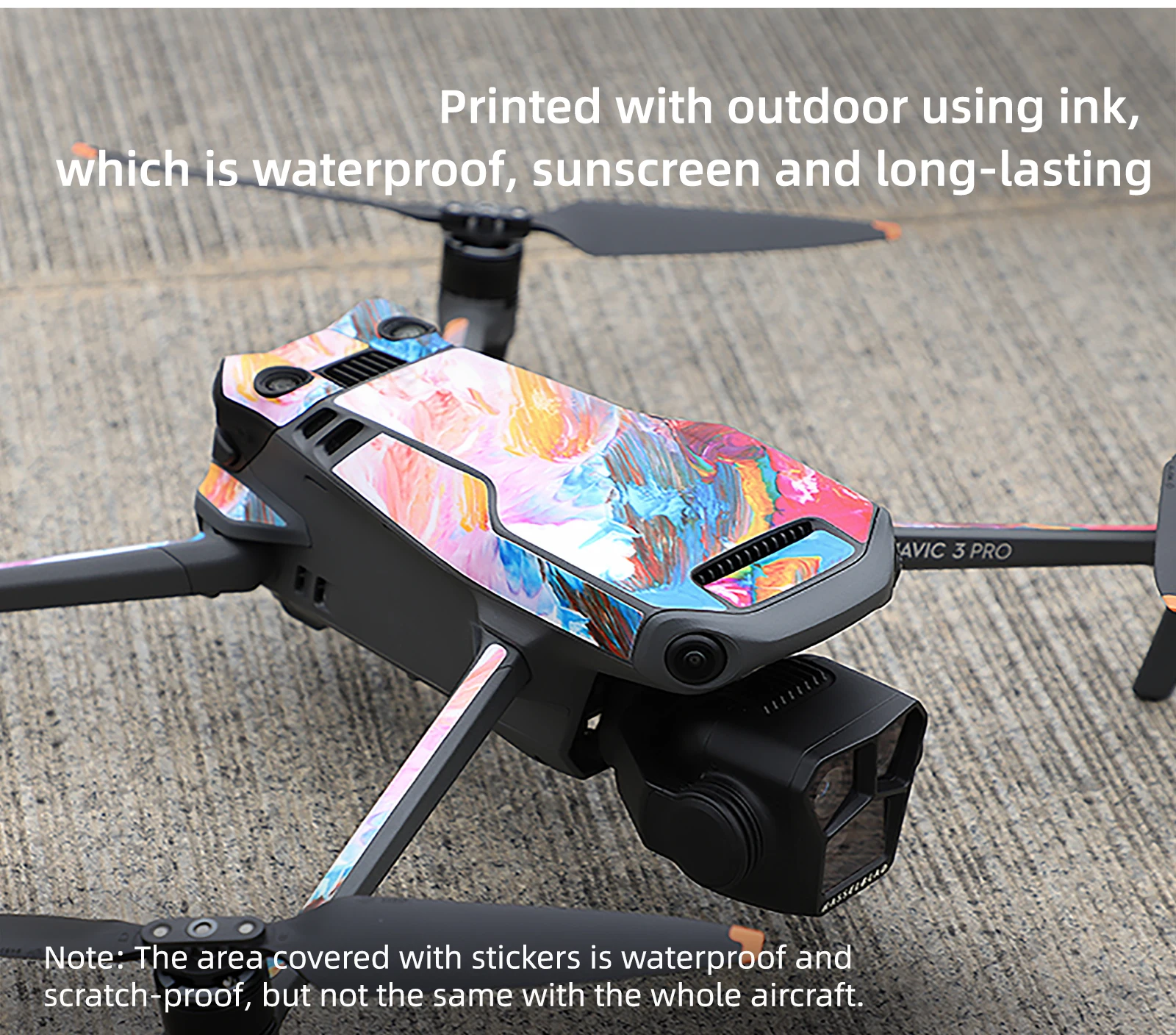 Sticker Skin Stickers Protector Waterproof PVC Sticker Drone Body Skin Protective Arm For DJI Mavic 3 Pro RC&RC Pro Controller